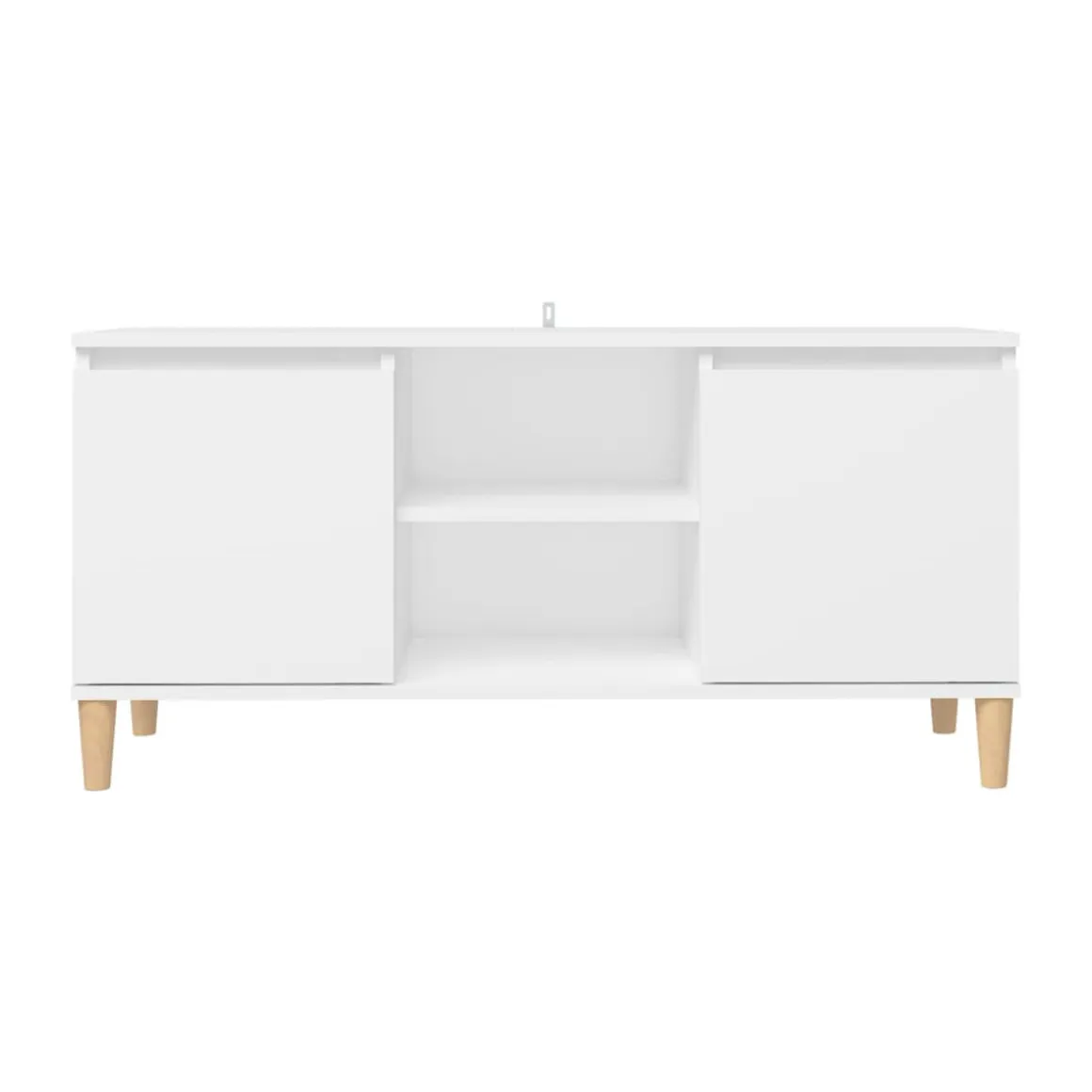 Mueble bajo de TV Kapa 2 puertas + 2 estantes blanco 50x103,5x35 cm