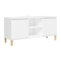 Mueble bajo de TV Kapa 2 puertas + 2 estantes blanco 50x103,5x35 cm