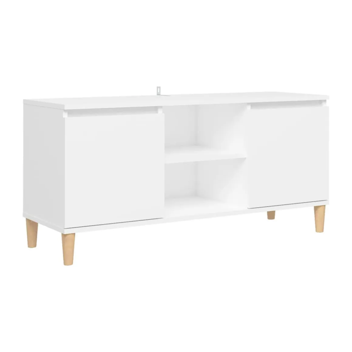 Mueble bajo de TV Kapa 2 puertas + 2 estantes blanco 50x103,5x35 cm