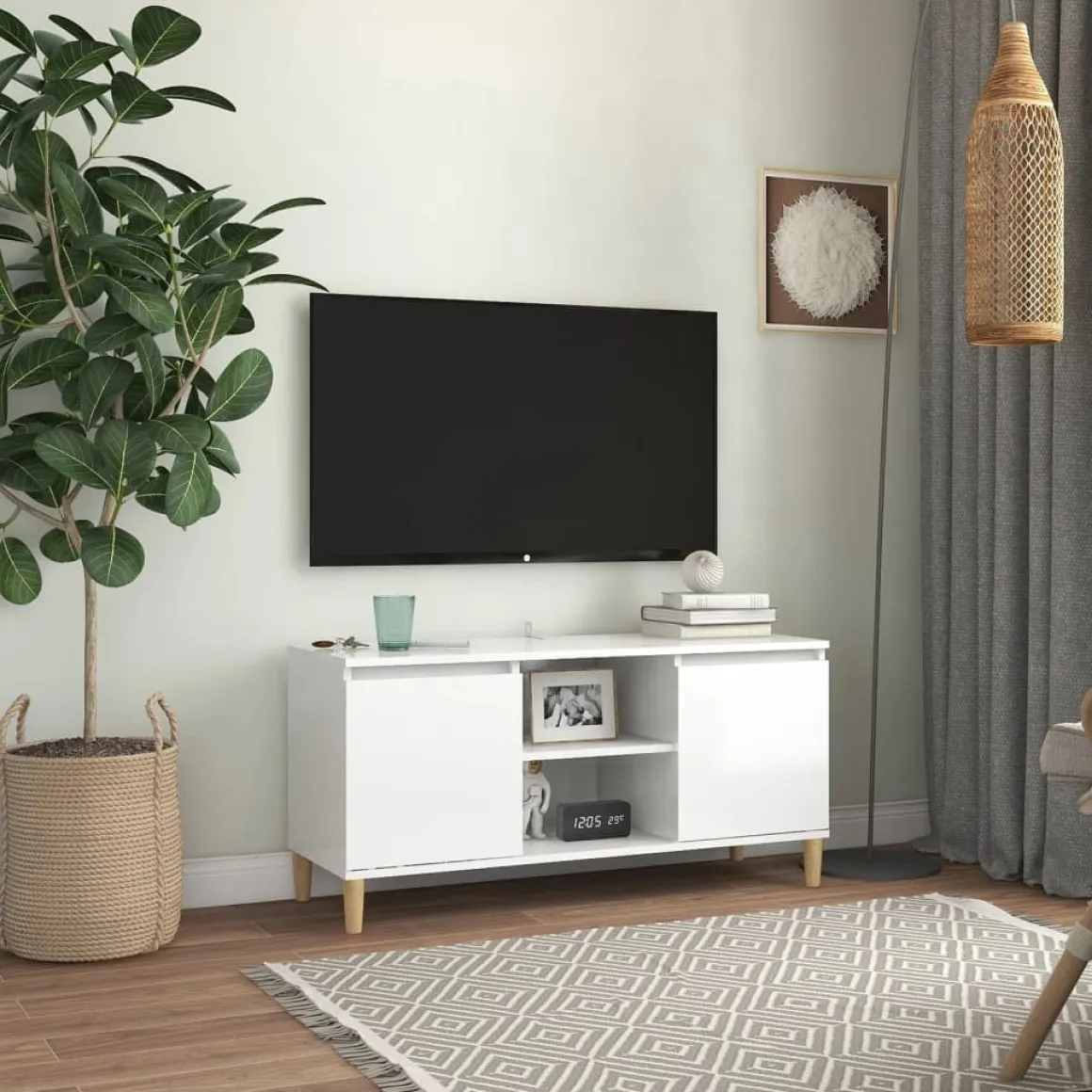 Mueble bajo de TV Merlo 2 puertas + 2 estantes 50x103,5x35 cm