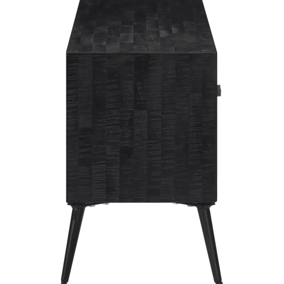 Mueble bajo de TV Márquez 4 módulos + 2 puertas negro/natural