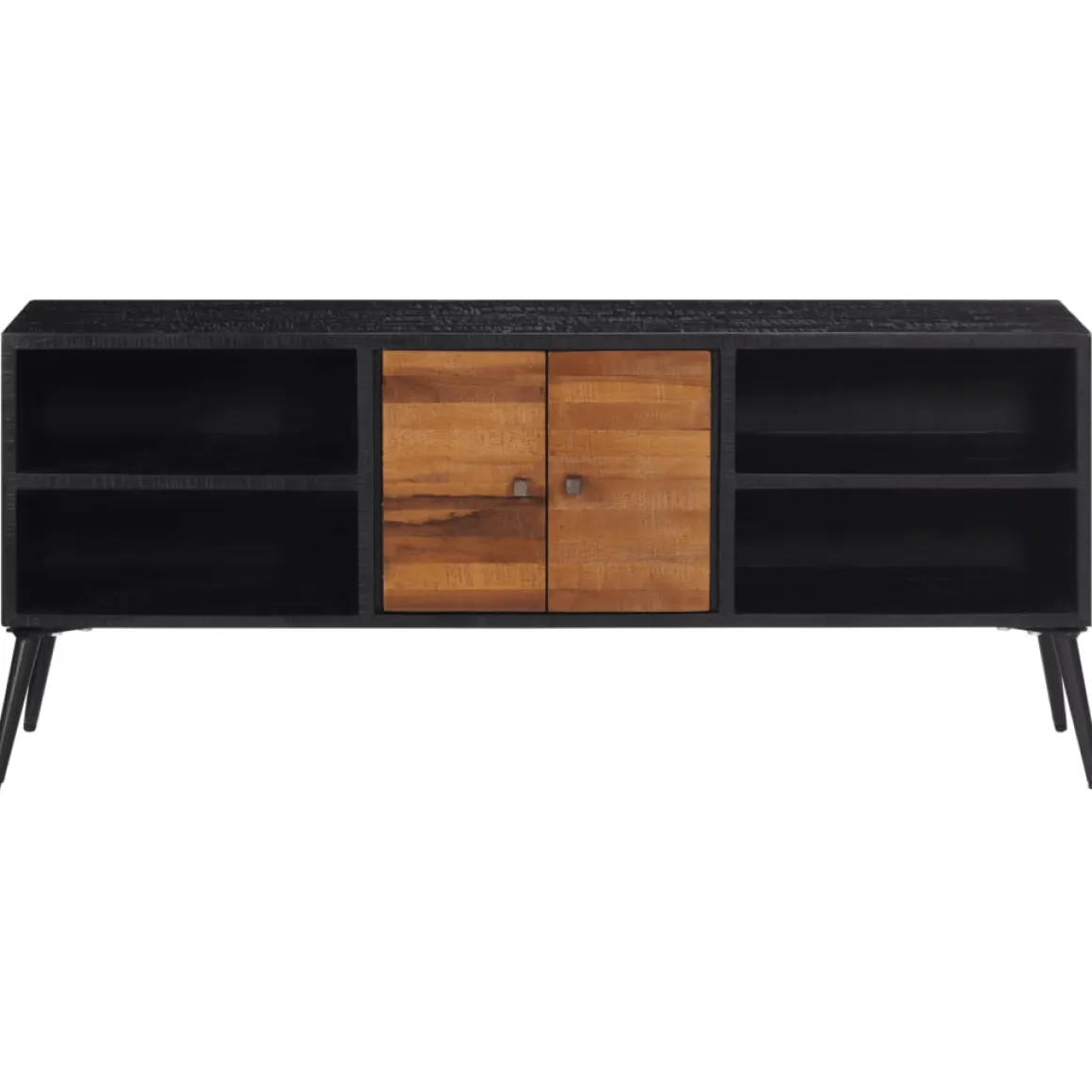 Mueble bajo de TV Márquez 4 módulos + 2 puertas negro/natural