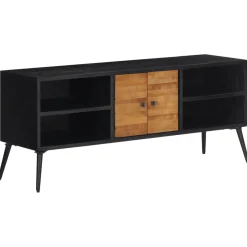 Mueble bajo de TV Márquez 4 módulos + 2 puertas negro/natural
