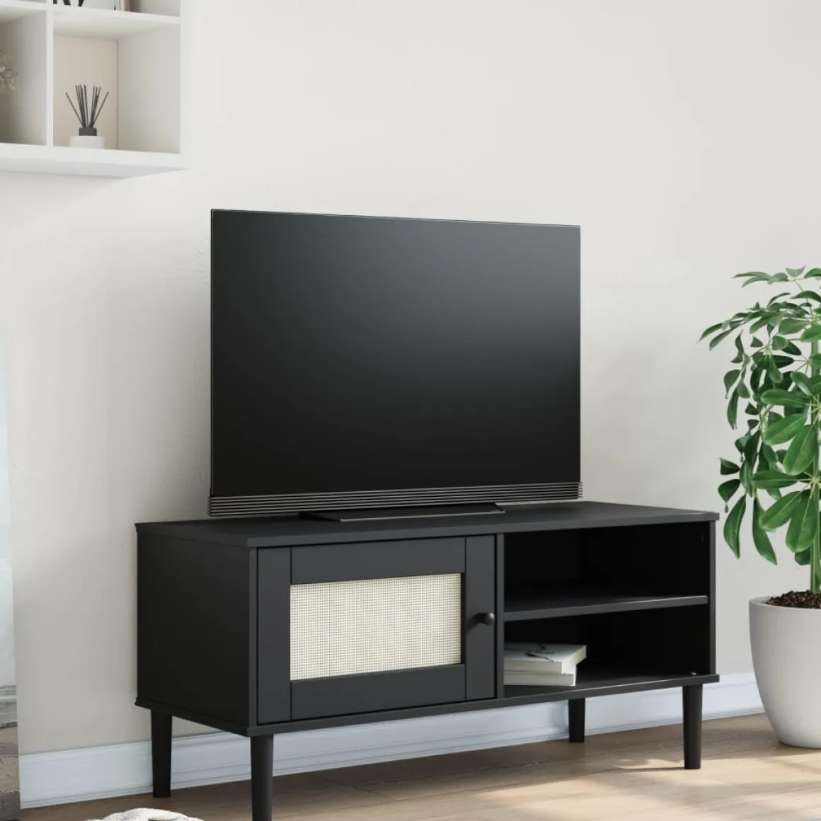 Mueble bajo de TV Senja 1 puerta + 2 huecos 49x106x40 cm
