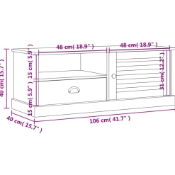 Mueble bajo de TV Vigo 1 cajón + 1 puerta 40x106x40 cm