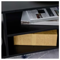 Mueble bajo para TV con estantes y ruedas 40x80x40 cm