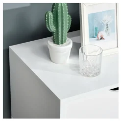 Mueble bajo para TV Homcom 2 armarios + 2 estantes blanco 50x150x39 cm