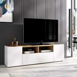 Mueble bajo TV Isola 3 puertas blanco/nordic 44x142x35 cm