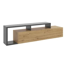 Mueble bajo TV Kram 1 puerta grafito/nordic 47x165x40 cm