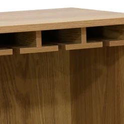 Mueble botellero Trend 12 botellas con puerta y colgador de copas natural 120x80x40 cm