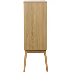Mueble botellero Trend 12 botellas con puerta y colgador de copas natural 120x80x40 cm