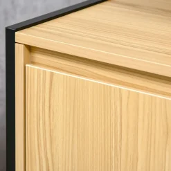 Mueble de baño Colmar Kleankin 2 puertas + 2 estantes natural/negro 65,2x60x30 cm