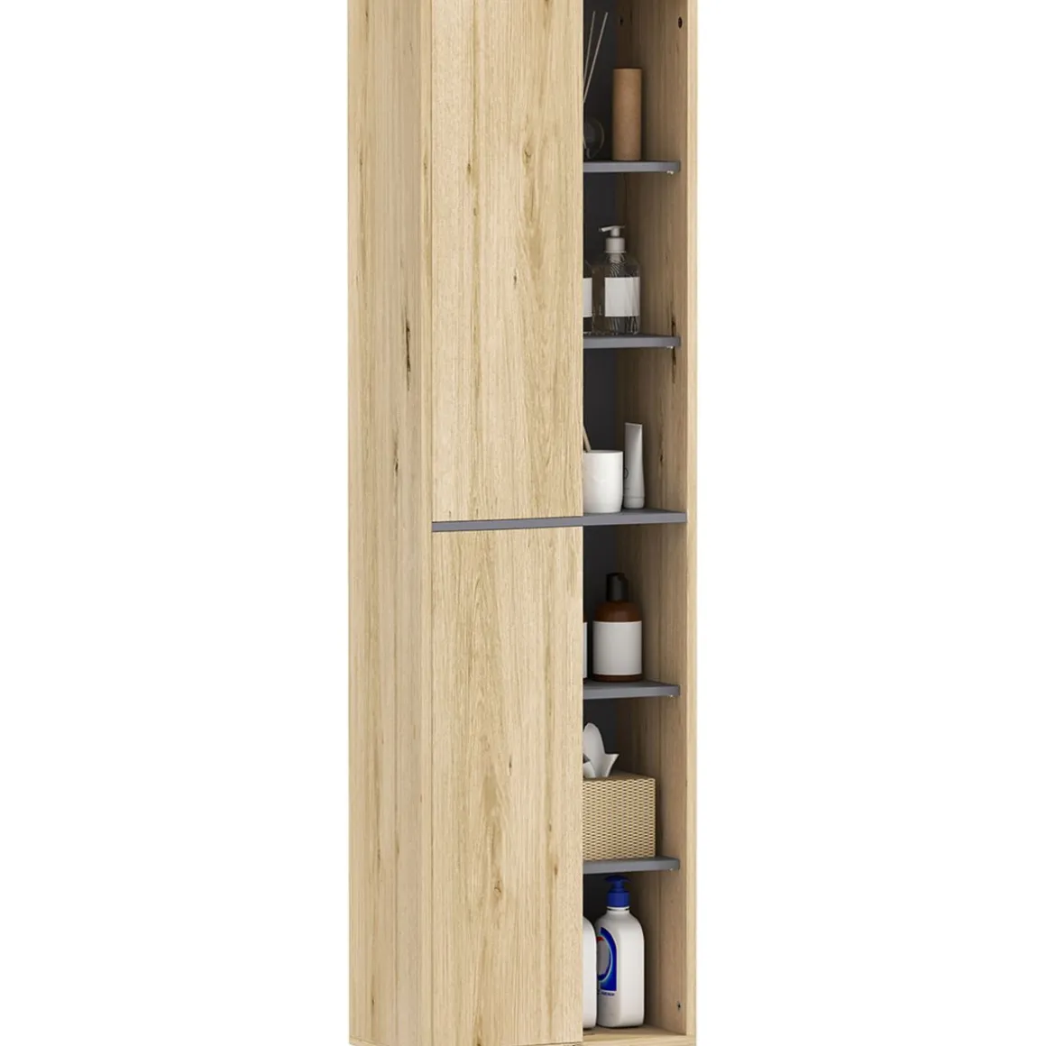 Mueble de baño Elna Homcom 2 puertas natural 141,5x40x24 cm