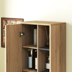 Mueble de baño Elna Homcom 2 puertas natural 141,5x40x24 cm