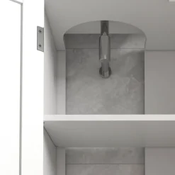 Mueble de baño Farm Kleankin 2 puertas + 3 estantes abiertos blanco 60x90x30 cm