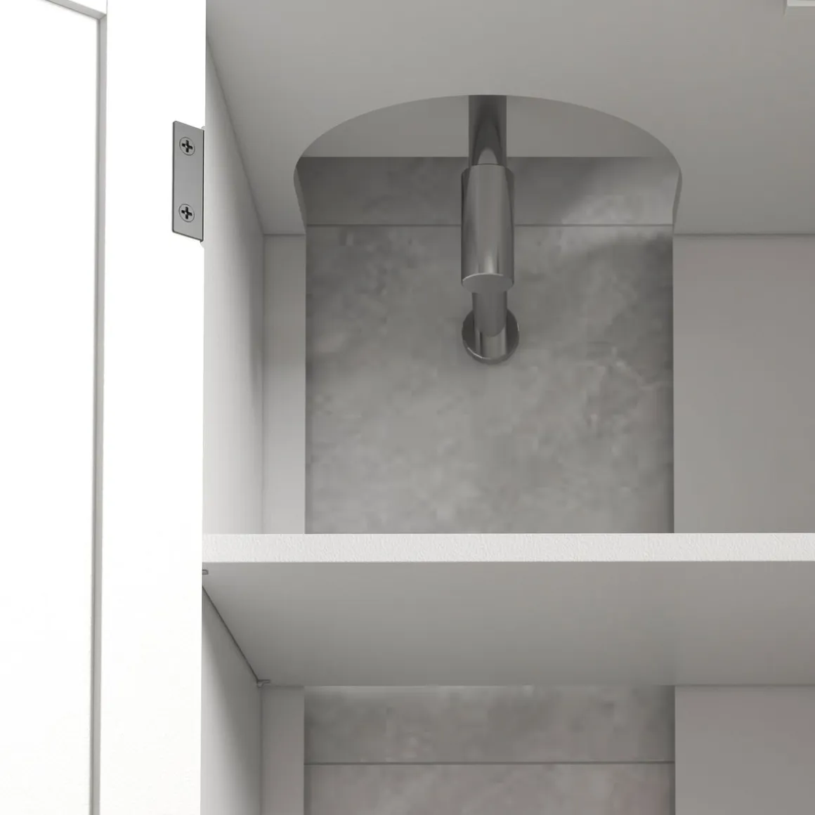 Mueble de baño Farm Kleankin 2 puertas + 3 estantes abiertos blanco 60x90x30 cm