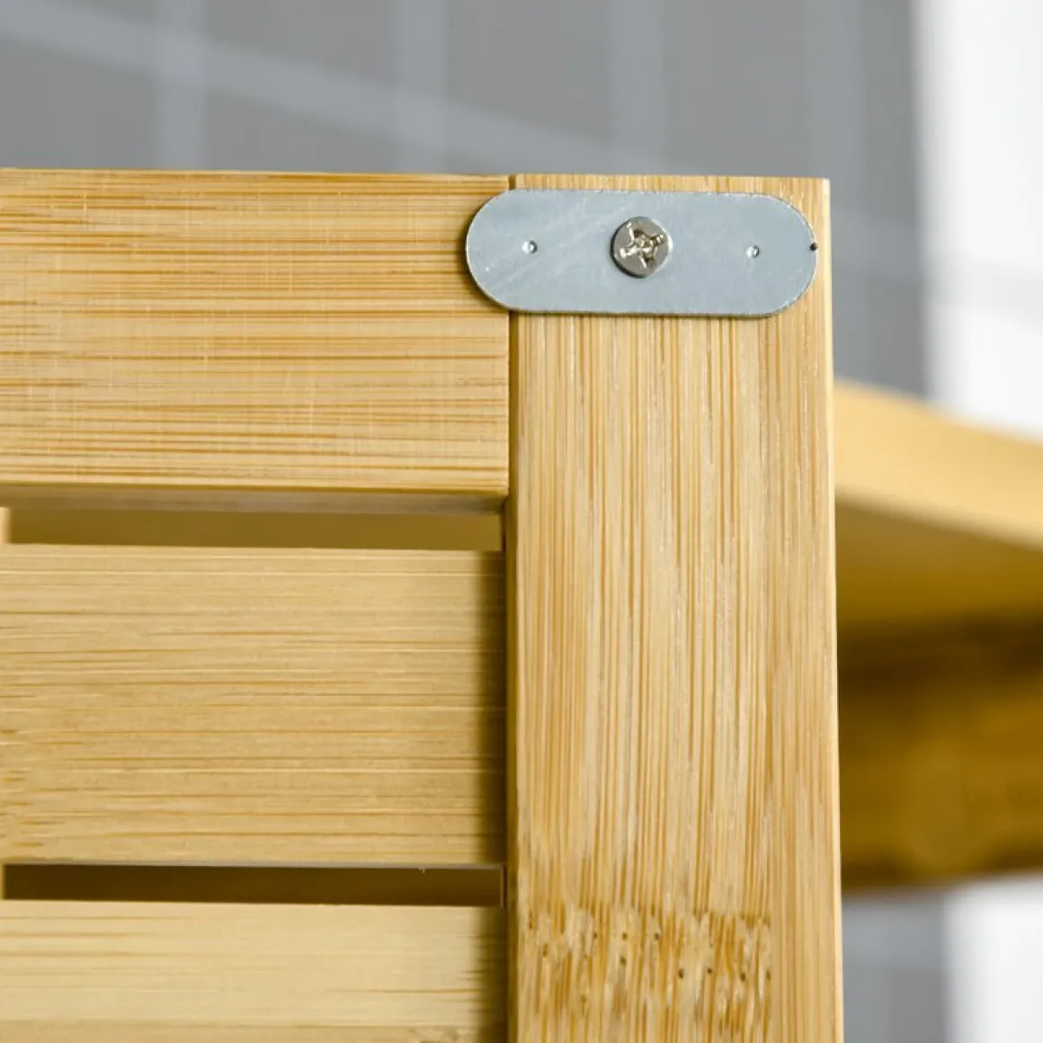 Mueble de baño Kleankin sobre inodoro bambú 173x60x23 cm