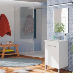 Mueble de baño Koncept 2 puertas + espejo blanco 80x50x40 cm