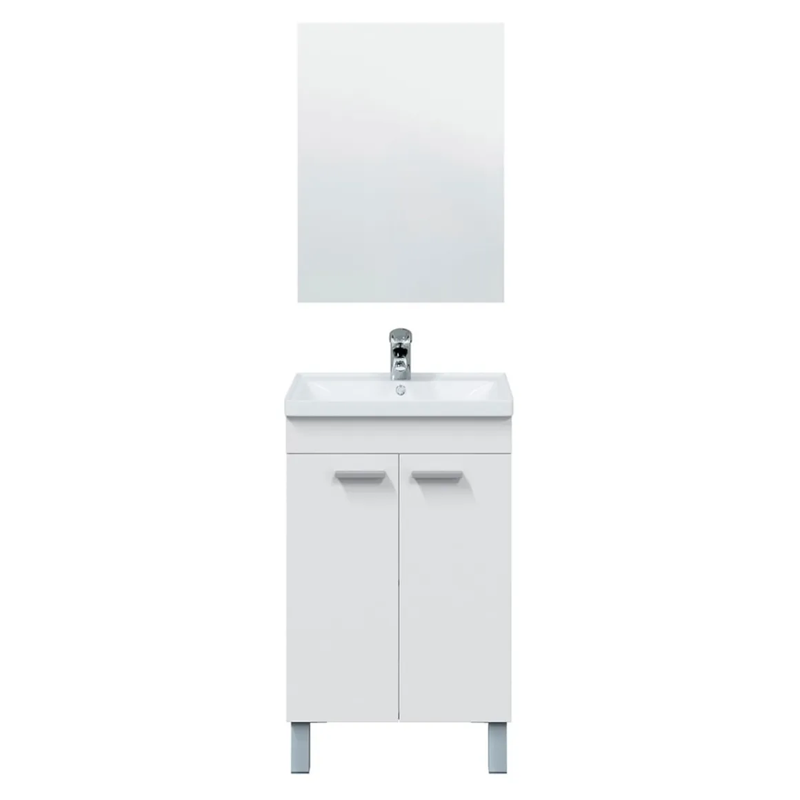 Mueble de baño Koncept 2 puertas + espejo blanco 80x50x40 cm