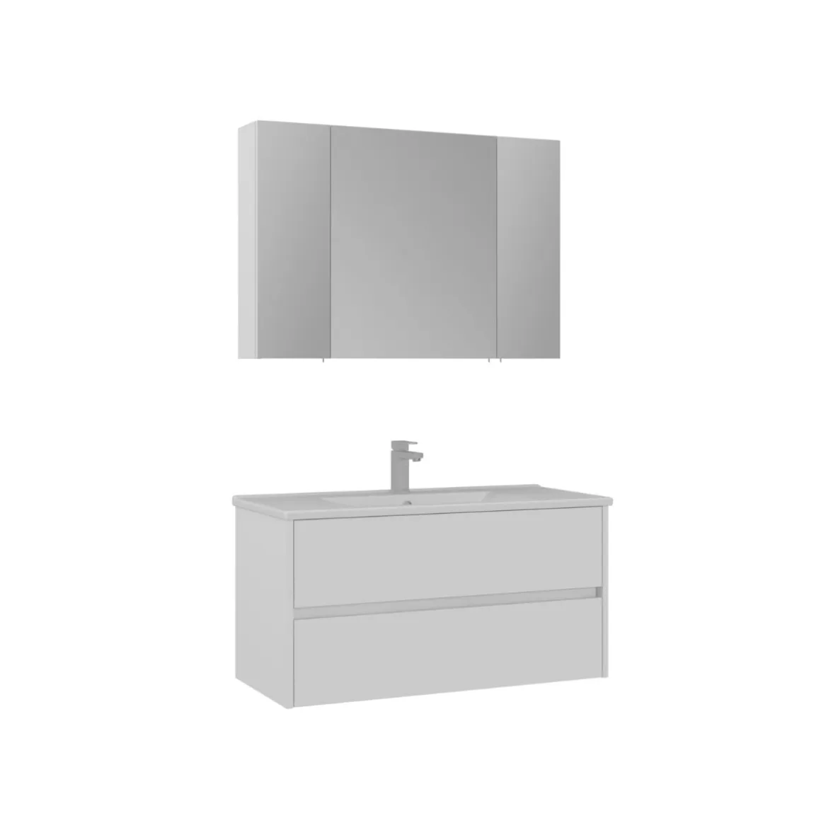 Mueble de baño Logan 2 cajones con lavabo y espejo