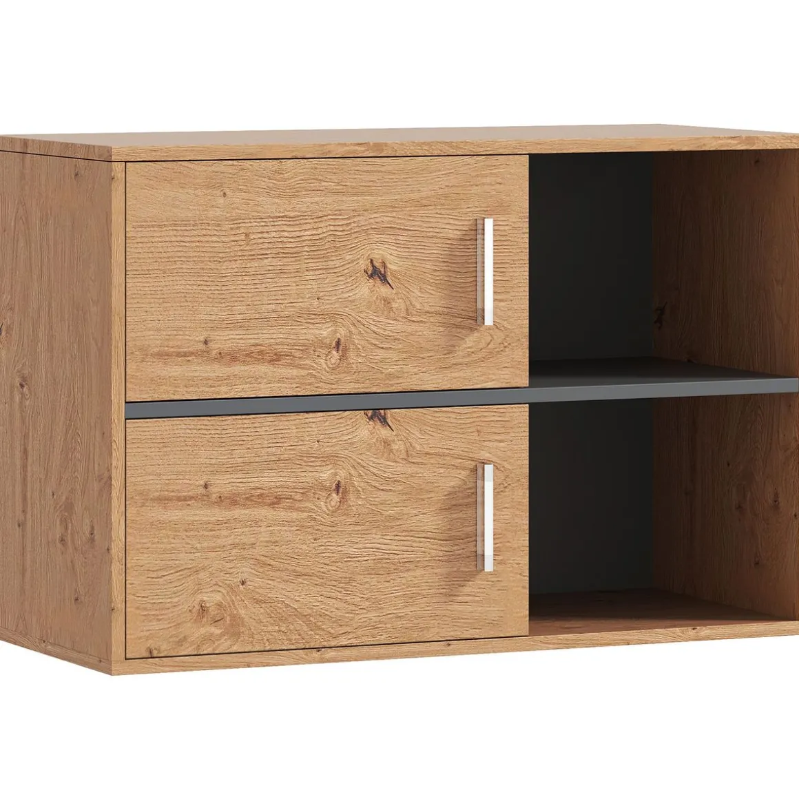 Mueble de baño Loira Homcom 2 puertas con 2 compartimentos natural 57,5x80x35 cm