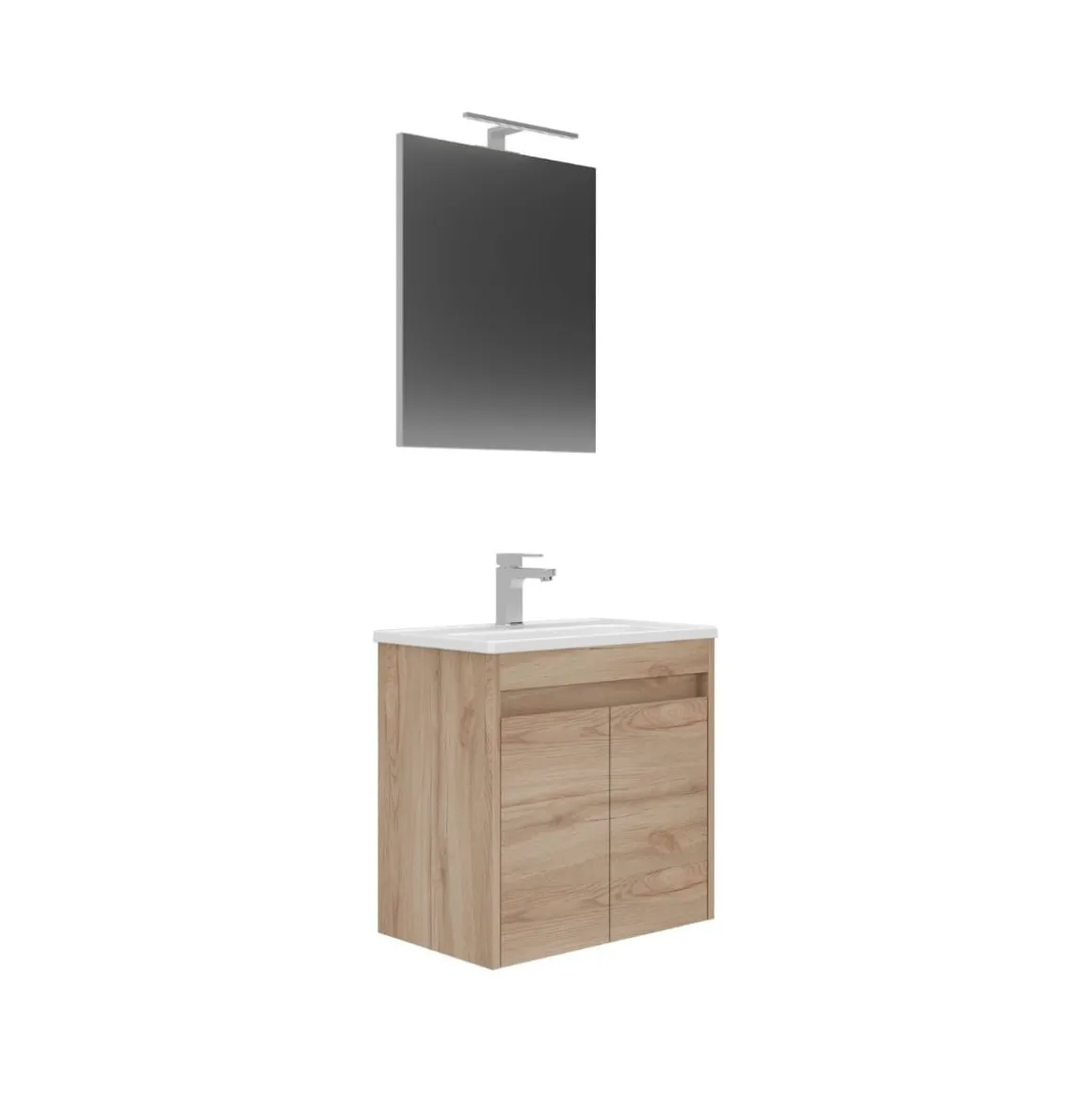 Mueble de baño Makalu 2 puertas con lavabo y espejo 61x60x36 cm