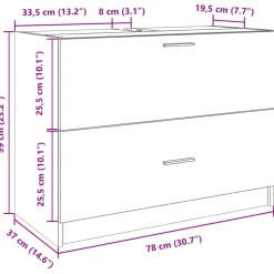 Mueble de baño Miel puerta abatible + cajón blanco 59x78x37 cm