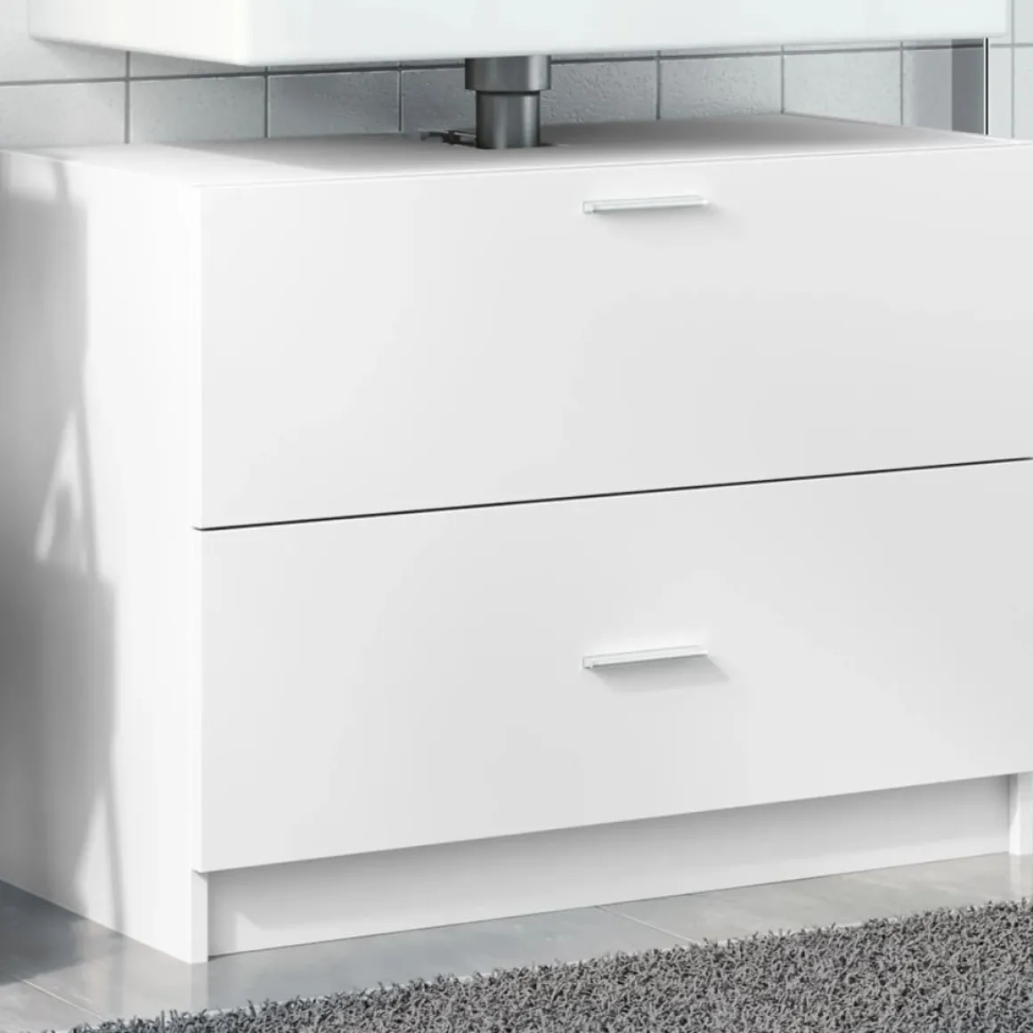 Mueble de baño Miel puerta abatible + cajón blanco 59x78x37 cm