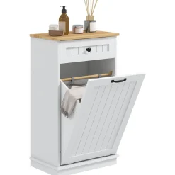 Mueble de baño Milán Homcom con cajón y puerta abatible blanco 90x52x33 cm