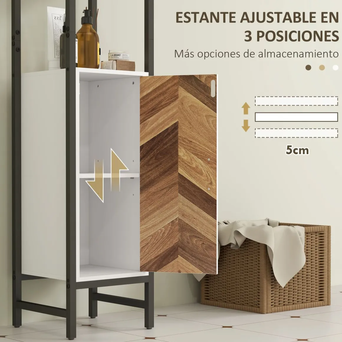 Mueble de baño Nara Homcom alto nogal 170x30x30 cm