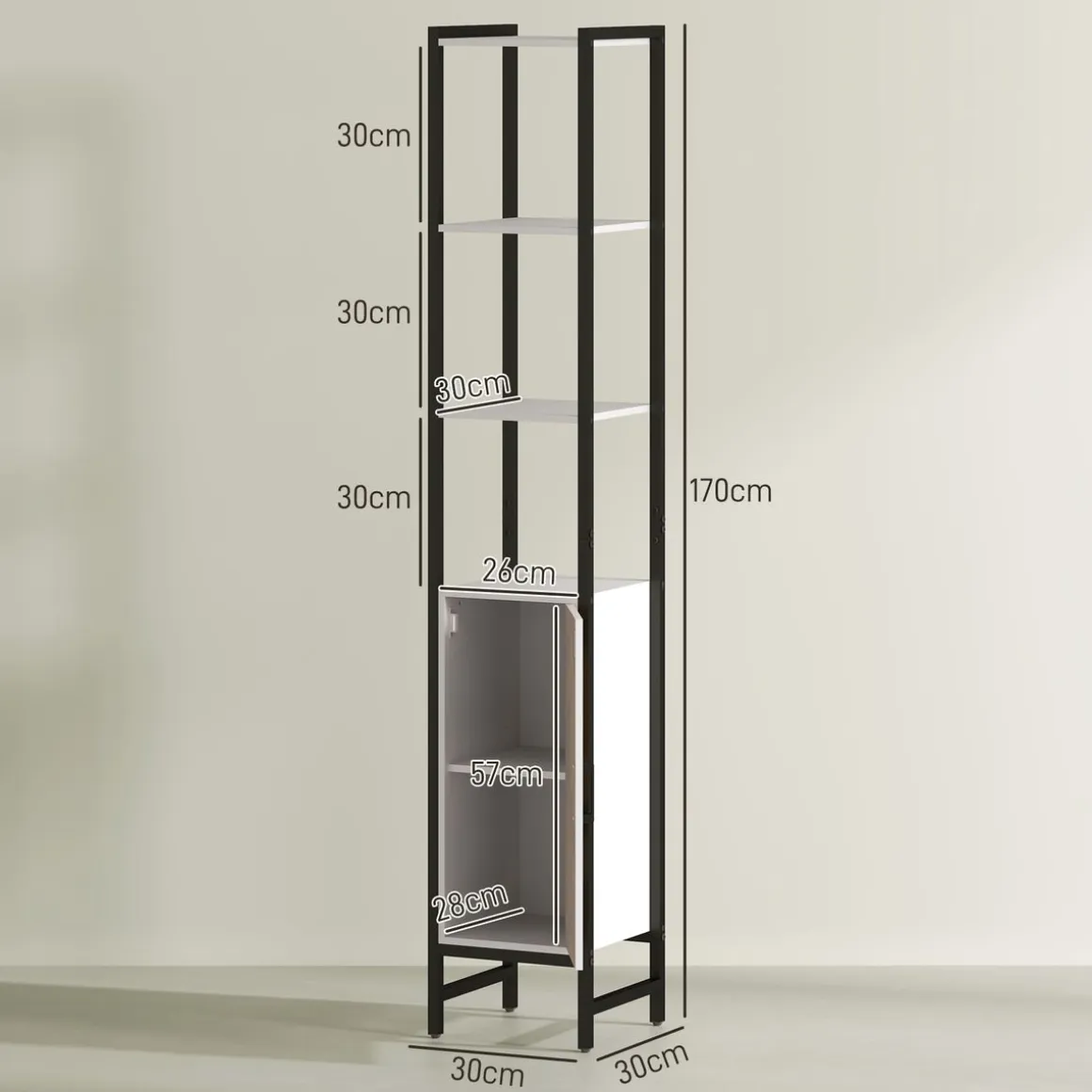 Mueble de baño Nara Homcom alto nogal 170x30x30 cm