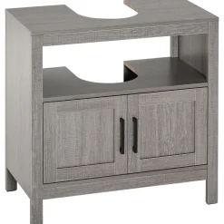 Mueble de baño Oslo Kleankin 2 puertas + 2 estantes gris 60x60x30 cm