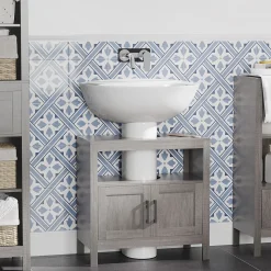 Mueble de baño Oslo Kleankin 2 puertas + 2 estantes gris 60x60x30 cm