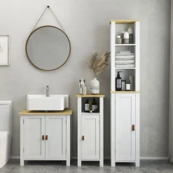 Mueble de baño Rojal Kleankin 2 puertas blanco/natural 60x60x30 cm