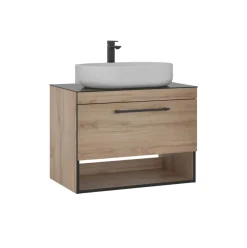 Mueble de baño Stanley 1 cajón con compartimento + lavabo + espejo natural