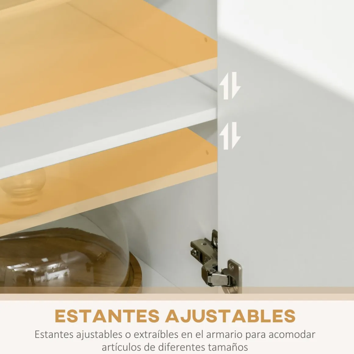 Mueble de cocina Paros Homcom 4 puertas blanco 180x70x40 cm