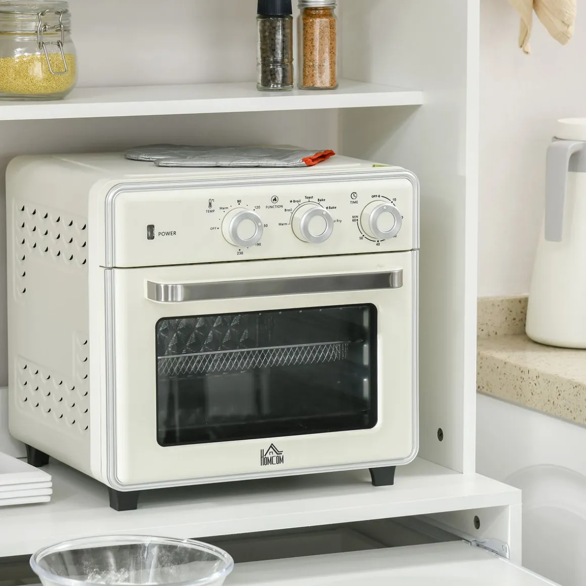 Mueble de cocina Paros Homcom 4 puertas blanco 180x70x40 cm