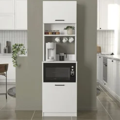 Mueble de cocina Tuco 2 puertas con compartimentos blanco 180x53,6x19,5 cm