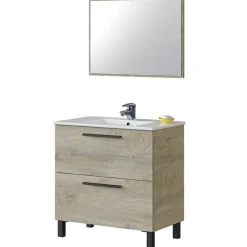 Mueble de lavabo Athena con espejo roble Alaska