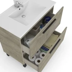 Mueble de lavabo Athena con espejo roble Alaska