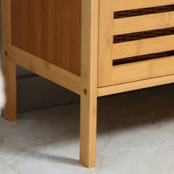 Mueble de lavabo Covadonga Kleankin 2 puertas bambú natural 61,5x66x29 cm