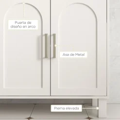 Mueble de lavabo Peonía Kleankin 3 compartimentos + armario crema 63x90x30 cm