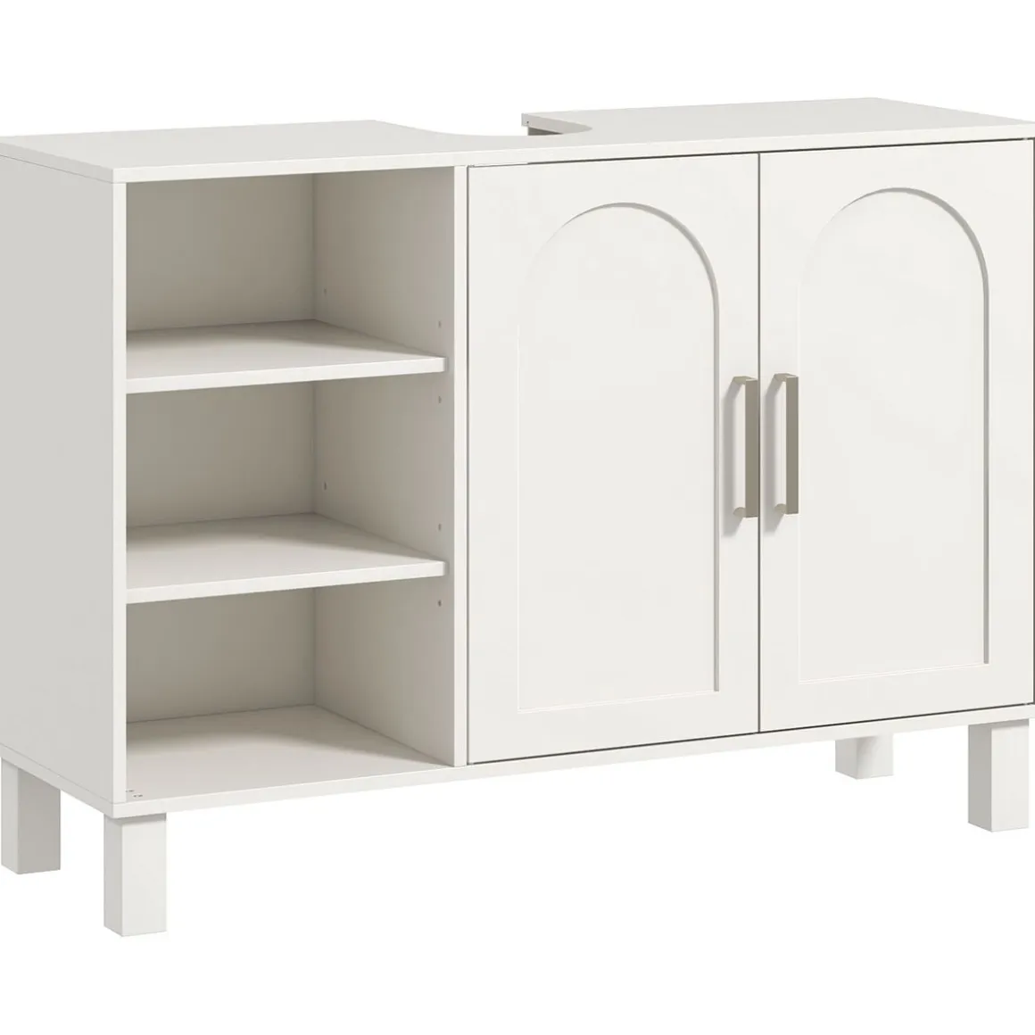 Mueble de lavabo Peonía Kleankin 3 compartimentos + armario crema 63x90x30 cm