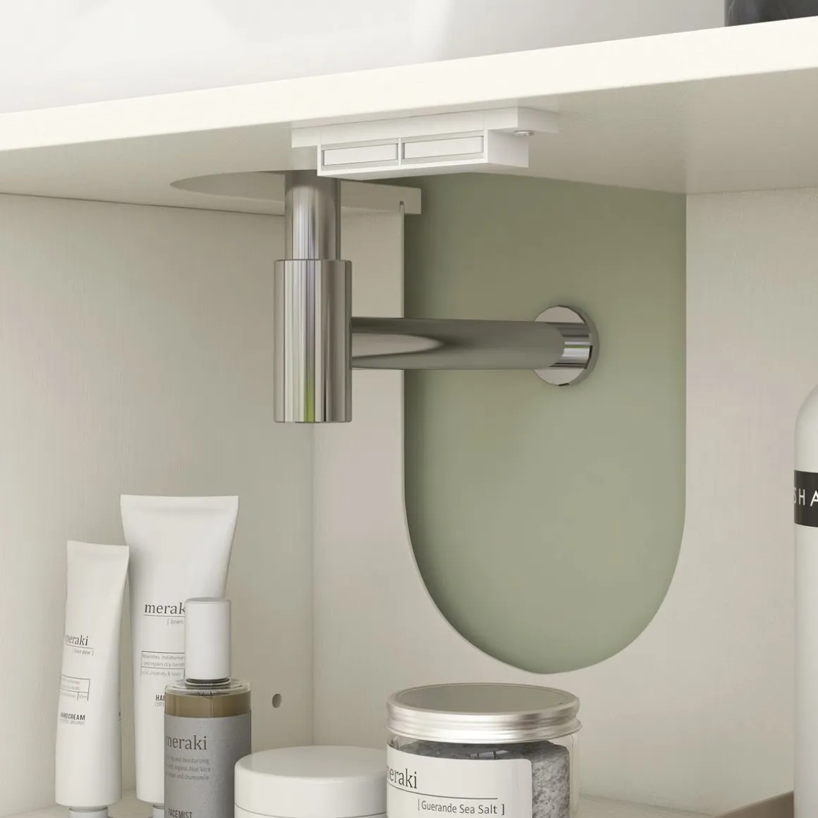 Mueble de lavabo Peonía Kleankin 3 compartimentos + armario crema 63x90x30 cm