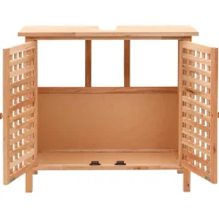 Mueble de lavabo Tobago + espejo madera natural 62x66x29 cm