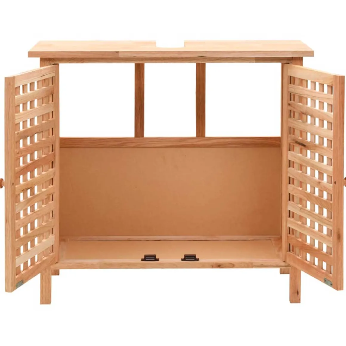 Mueble de lavabo Tobago + espejo madera natural 62x66x29 cm
