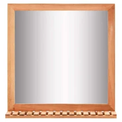Mueble de lavabo Tobago + espejo madera natural 62x66x29 cm