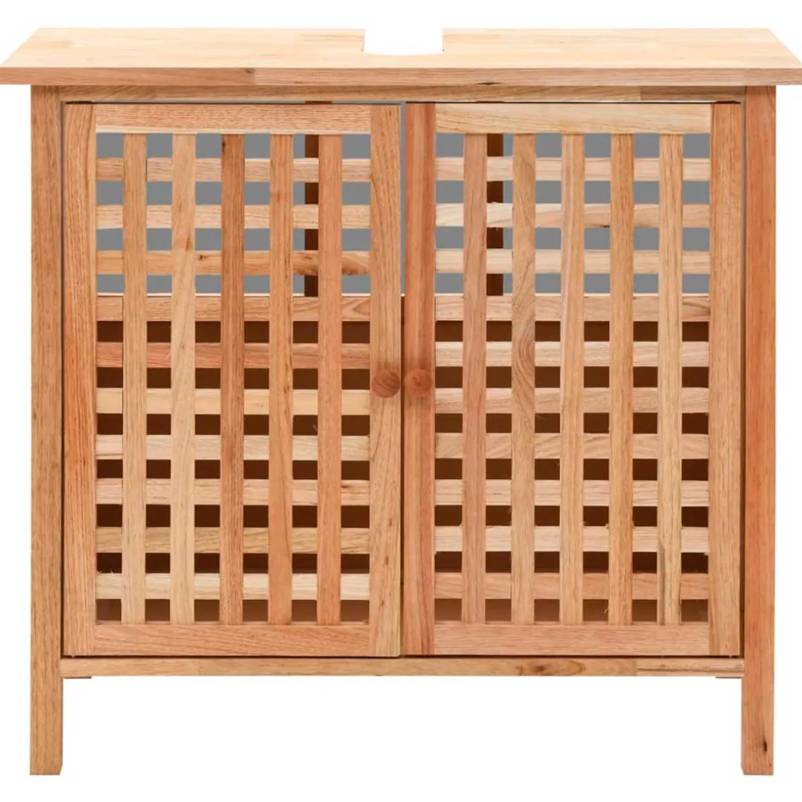 Mueble de lavabo Tobago + espejo madera natural 62x66x29 cm