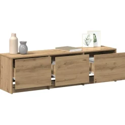 Mueble de TV Alberta 3 cajones + LED natural 40x140x34 cm