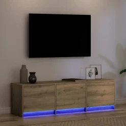 Mueble de TV Alberta 3 cajones + LED natural 40x140x34 cm